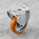 200mm Apex Fixed Castor Orange Ergonomic Polyurethane on Aluminium Wheel Ball Bearing Top Plate 544kg Load Capacity 2