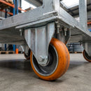 200mm Apex Fixed Castor Orange Ergonomic Polyurethane on Aluminium Wheel Ball Bearing Top Plate 544kg Load Capacity 3