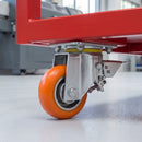 200mm Apex Leading Brake Castor Orange Ergonomic Polyurethane on Aluminium Wheel Ball Bearing Top Plate 544kg Load Capacity 3