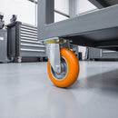 200mm Apex Swivel Castor Orange Ergonomic Polyurethane on Aluminium Wheel Ball Bearing Top Plate 544kg Load Capacity 4