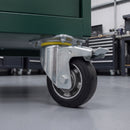 200mm Braked Castor Black Rubber on Aluminium Wheel Ball Bearing Top Plate 500kg Load Capacity 3