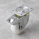 200mm Braked Castor White Nylon Wheel Ball Bearing Top Plate 800kg Load Capacity 2