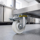 200mm Braked Castor White Nylon Wheel Ball Bearing Top Plate 800kg Load Capacity 3