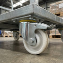 200mm Braked Castor White Nylon Wheel Ball Bearing Top Plate 800kg Load Capacity 4
