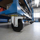 200mm Braked Swivel Castor Black Cast Iron Wheel Roller Bearing Top Plate 800kg Load Capacity 1