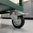 200mm Braked Swivel Castor Black Rubber on Pressed Steel Wheel Roller Bearing Top Plate 205kg Load Capacity 3
