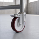 200mm Braked Swivel Castor Red Polyurethane on Nylon Wheel Roller Bearing 12mm Bolt Hole 200kg Load Capacity 3