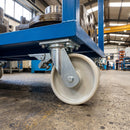 200mm Braked Swivel Castor White Cast Nylon Wheel Ball Bearing Top Plate 1000kg Load Capacity 2