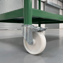 200mm Braked Swivel Castor White Nylon Wheel Roller Bearing 12mm Bolt Hole 200kg Load Capacity 4