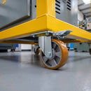 200mm Directional Lock Castor Yellow Polyurethane on Aluminium Wheel Ball Bearing Top Plate 800kg Load Capacity 1