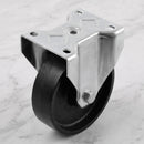 200mm Fixed Castor Black Cast Iron Wheel Roller Bearing Top Plate 800kg Load Capacity 2
