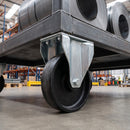 200mm Fixed Castor Black Cast Iron Wheel Roller Bearing Top Plate 800kg Load Capacity 3