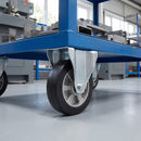 200mm Fixed Castor Black Rubber on Aluminium Wheel Ball Bearing Top Plate 500kg Load Capacity 1