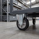 200mm Fixed Castor Black Rubber on Aluminium Wheel Ball Bearing Top Plate 500kg Load Capacity 3