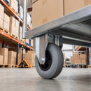 200mm Fixed Castor Grey Non-Marking Pneumatic Wheel Roller Bearing Top Plate 75kg Load Capacity 2