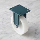 200mm Fixed Castor White Nylon Wheel Ball Bearing Top Plate 1000kg Load Capacity 2