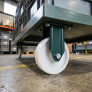 200mm Fixed Castor White Nylon Wheel Ball Bearing Top Plate 1000kg Load Capacity 3
