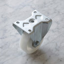 200mm Fixed Castor White Nylon Wheel Ball Bearing Top Plate 800kg Load Capacity 2
