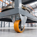 200mm Fixed Castor Yellow Polyurethane on Aluminium Wheel Ball Bearing Top Plate 800kg Load Capacity 5