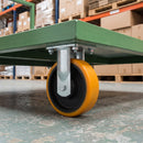 200mm Fixed Castor Yellow Polyurethane on Cast Iron Wheel 175 x 140mm Top Plate 1400kg Load Capacity 1