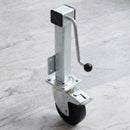 200mm Heavy Duty Braked Swivel Jacking Castor Black Rubber on Aluminium Wheel Ball Bearing 200mm Lift 450kg Load Capacity 2