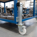 200mm Heavy Duty Braked Swivel Jacking Castor White Nylon Wheel Roller Bearing 200mm Lift 600kg Load Capacity 3