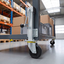 200mm Heavy Duty Swivel Jacking Castor Black Rubber on Aluminium Wheel Ball Bearing 200mm Lift 450kg Load Capacity 1
