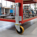 200mm Heavy Duty Swivel Jacking Castor Yellow Polyurethane on Cast Iron Wheel Roller Bearing 200mm Lift 600kg Load Capacity 1