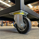 200mm Swivel Castor Black Rubber on Aluminium Wheel Ball Bearing Top Plate 500kg Load Capacity 1