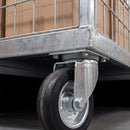 200mm Swivel Castor Black Rubber on Pressed Steel Wheel Roller Bearing Top Plate 205kg Load Capacity 5