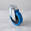 200mm Swivel Castor Blue Non-Marking Rubber on Polypropylene Wheel Roller Bearing 12mm Bolt Hole 200kg Load Capacity 2