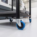 200mm Swivel Castor Blue Non-Marking Rubber on Polypropylene Wheel Roller Bearing 12mm Bolt Hole 200kg Load Capacity 3