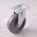 200mm swivel top plate castor grey TPR wheel 200kg, top view on grey marble