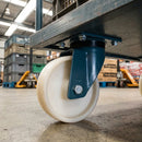 200mm Swivel Castor White Nylon Wheel Ball Bearing Top Plate 1000kg Load Capacity 3