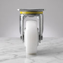 200mm Swivel Castor White Nylon Wheel Ball Bearing Top Plate 800kg Load Capacity 2