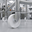 200mm Swivel Castor White Nylon Wheel Roller Bearing 12mm Bolt Hole 200kg Load Capacity 1