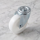 200mm Swivel Castor White Nylon Wheel Roller Bearing 12mm Bolt Hole 200kg Load Capacity 2
