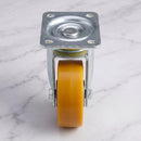 200mm Swivel Castor Yellow Polyurethane on Aluminium Wheel Ball Bearing Top Plate 800kg Load Capacity 2
