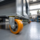 200mm Swivel Castor Yellow Polyurethane on Aluminium Wheel Ball Bearing Top Plate 800kg Load Capacity 3