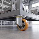 200mm Swivel Castor Yellow Polyurethane on Aluminium Wheel Ball Bearing Top Plate 800kg Load Capacity 5