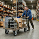 200mm Pressed Steel Fixed Castor Wheel - Black Rubber on Pressed Steel - 180kg Load Capacity