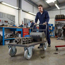 200mm Pressed Steel Fixed Castor Wheel - Grey Rubber on Pressed Steel - 180kg Load Capacity