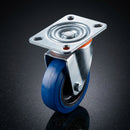 125mm Swivel Castor with Blue Rubber Wheel - 140kg Load Capacity