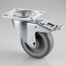 200mm Braked Castor TPR 200kg Load Capacity
