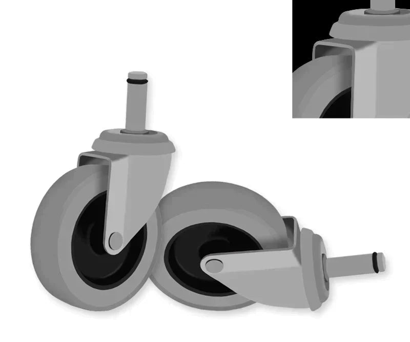 Light Slate Gray 100mm Diameter Wheel Numatic Compatible Range Castors