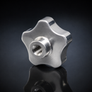 Handwheel Polished Aluminium M10 x 50mm Diameter