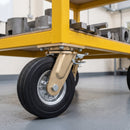 250mm Directional Lock and Leading Brake Castor Black Elastic Rubber Wheel Ribbed Tread Ball Bearing Top Plate 600kg Load Capacity 3