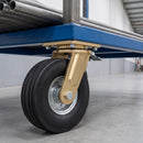 250mm Directional Lock Swivel Castor Black Elastic Rubber Wheel Ribbed Tread Ball Bearing Top Plate 450kg Load Capacity 5