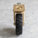 250mm Directional Lock Swivel Castor Black Elastic Rubber Wheel Wide Block Tread Ball Bearing Top Plate 600kg Load Capacity 5