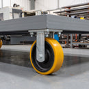 250mm Fixed Castor Yellow Polyurethane on Cast Iron Wheel 175 x 140mm Top Plate 1800kg Load Capacity 1